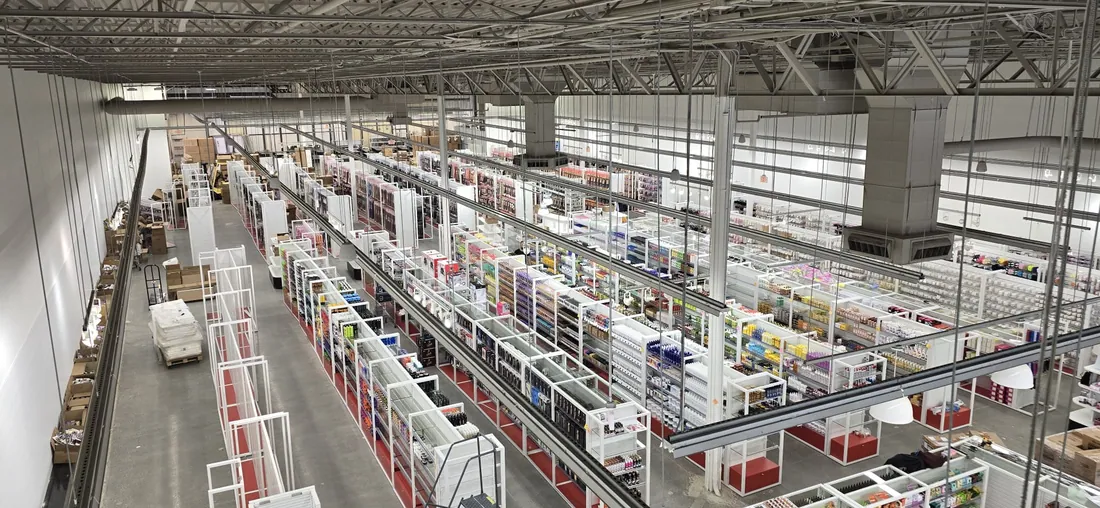 Live camera view of a warehouse